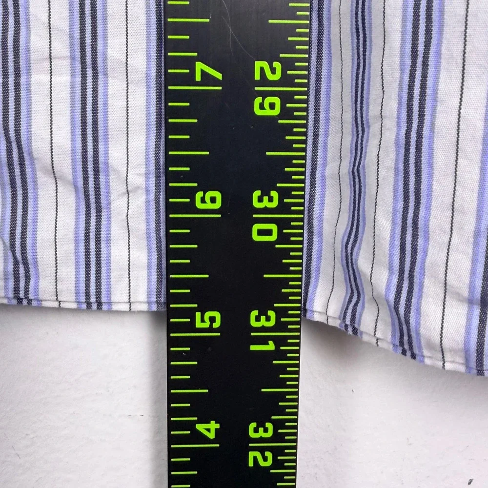 Vintage Polo Ralph Lauren‎ Andrew Button Down Men 16 Large Blue Stripe Poplin